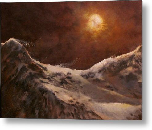  Impressionist Painting Metal Print featuring the painting Moonscape by Tom Shropshire