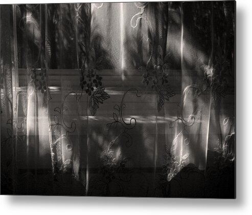 Lace Curtain Metal Print featuring the photograph Morning Light and Shadow by Joanne Coyle