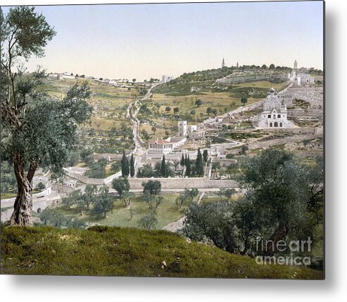 1900 Metal Print featuring the photograph MOUNT OF OLIVES, c1900 by Granger