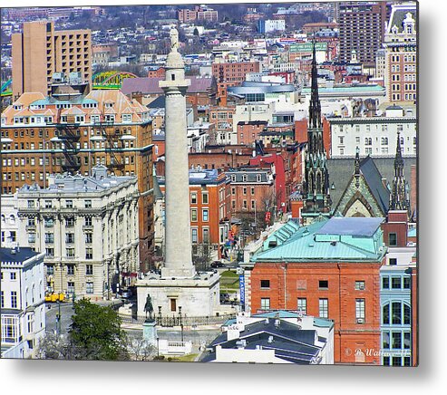 Brian Wallace Metal Print featuring the photograph Mt Vernon - Baltimore by Brian Wallace