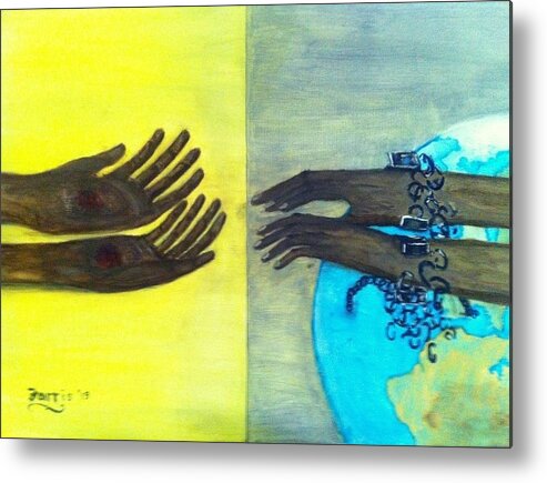 Jesus Metal Print featuring the painting My Chains are Gone I've Been Set Free by Larry Farris