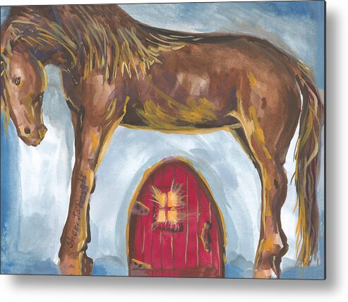 My Mane House Metal Print featuring the painting My Mane House by Sheri Jo Posselt