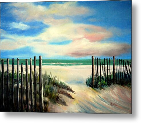 Myrtle Beach Metal Print featuring the painting Myrtle Beach Sands by Phil Burton