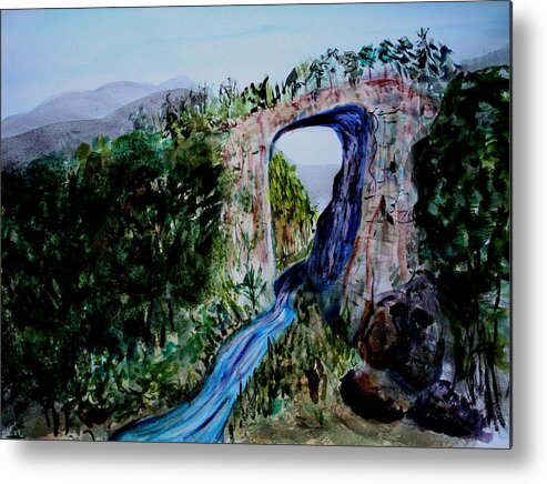 Virginia Metal Print featuring the painting Natural Bridge in Virginia by Donna Walsh
