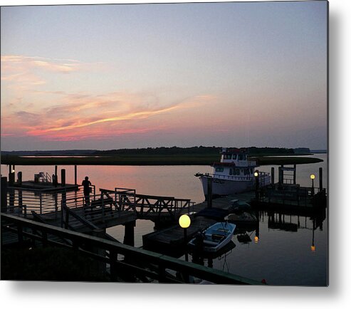 Sunset Metal Print featuring the digital art New Bern Reverie by Gina Harrison