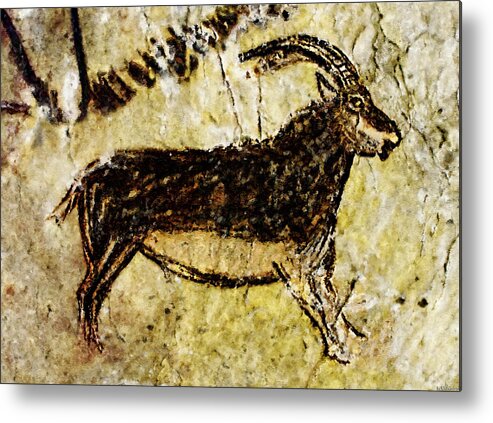 Niaux Metal Print featuring the painting Niaux Goat by Weston Westmoreland