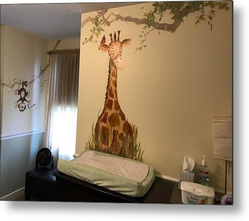 Wall Mural Metal Print featuring the painting Nicks room by Laura Lee Zanghetti