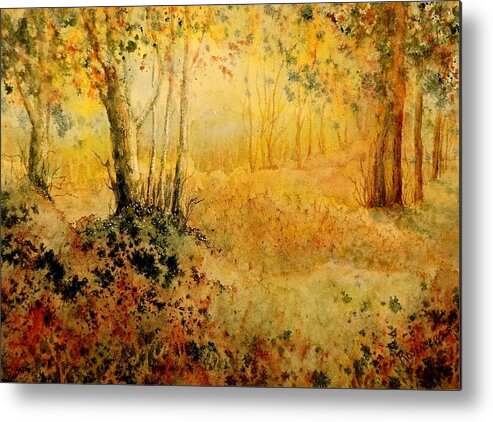 Watercolor Metal Print featuring the painting October Glow by Carolyn Rosenberger