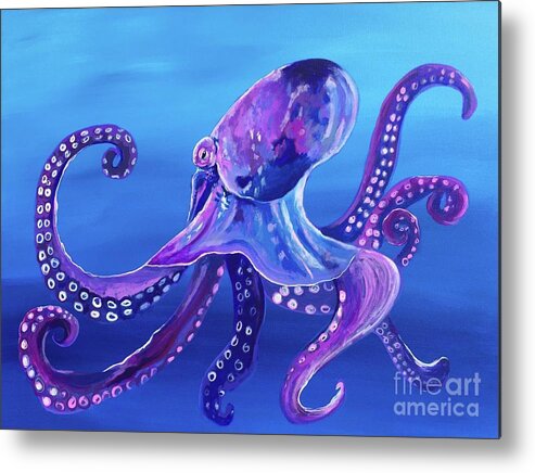 Octopus Metal Print featuring the painting Octopus by Kim Heil