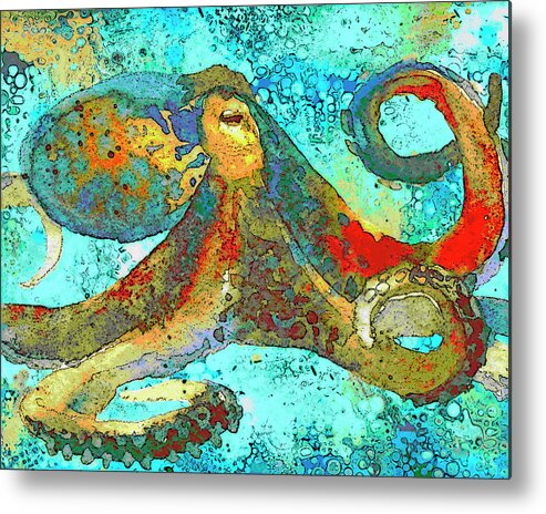 Octopus Metal Print featuring the painting Caribbean Tango by Sandra Selle Rodriguez