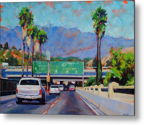 110 Freeway Metal Print featuring the painting Off at Fig by Richard Willson