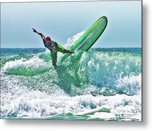 Longboard Metal Print featuring the digital art Off the Top by William Love
