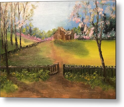 Farm Metal Print featuring the painting On the Farm by David Bartsch