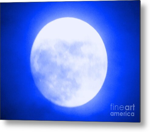 Moon Metal Print featuring the photograph Once in a Blue Moon by Carol Eliassen