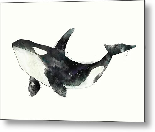 Orca Metal Print featuring the painting Orca from Arctic and Antarctic Chart by Amy Hamilton