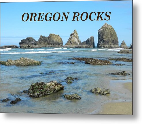 Oceanside Metal Print featuring the photograph Oregon Rocks Landscape by Gallery Of Hope 