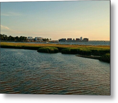 Ship Metal Print featuring the photograph Out to Sea by Sherry Kuhlkin