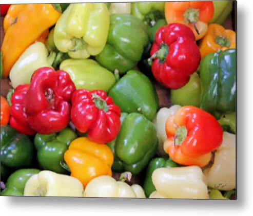 Peppers Metal Print featuring the photograph Painted Peppers by Kristin Elmquist