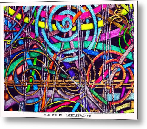 Abstract Metal Print featuring the painting Particle Track Forty by Scott Wallin