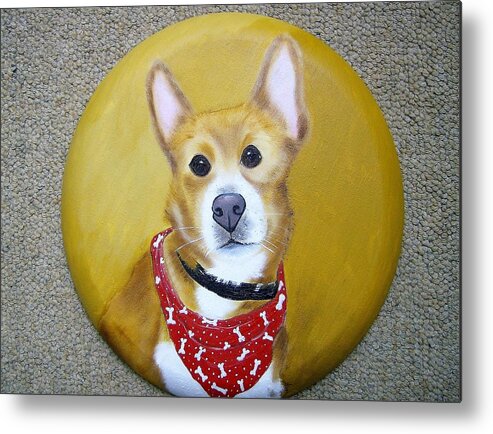 Dog Metal Print featuring the painting Patti's Grand-dog by Debra Campbell