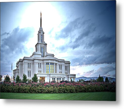 Payson Metal Print featuring the digital art Payson Temple by K Bradley Washburn