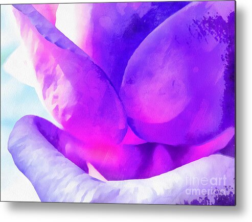 Rose Metal Print featuring the photograph Petals Of Purple by Krissy Katsimbras