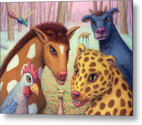 Animal Metal Print featuring the painting Plotting by James W Johnson