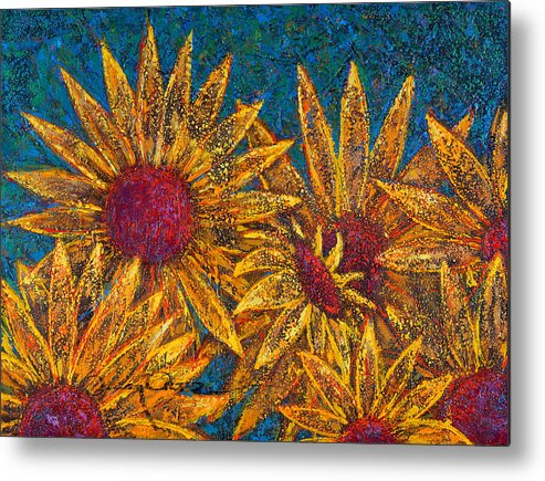 Flowers Metal Print featuring the painting Positivity by Oscar Ortiz
