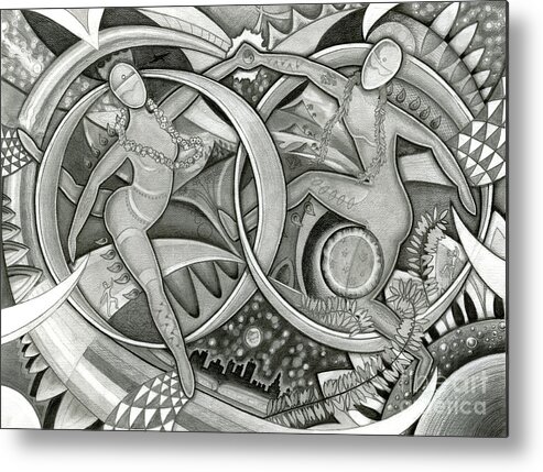 Figure Metal Print featuring the painting Power of the Dance - Anniversary by Mark Stankiewicz