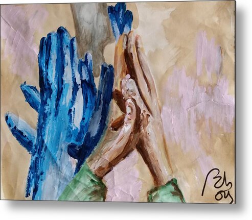 Prayer Metal Print featuring the painting Pray by Bachmors Artist