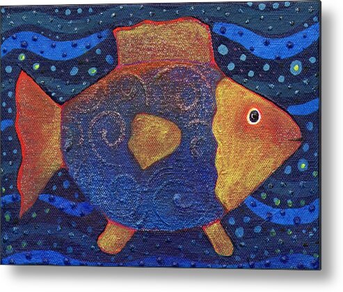Fish Metal Print featuring the painting Pretty Fish by Helena Tiainen