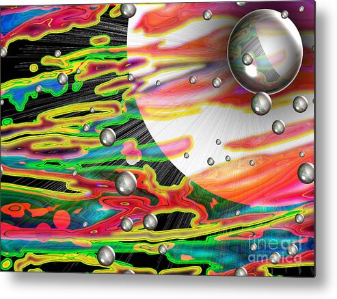 Space Metal Print featuring the digital art Psychedelic Planetary Journey by Roxy Riou