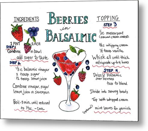 Berries Metal Print featuring the painting Recipe- Berries in Balsamic by Diane Fujimoto