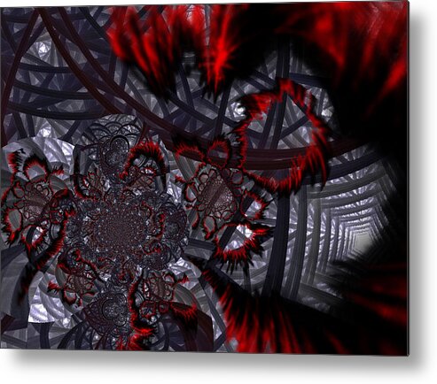 Fractals Metal Print featuring the digital art Red Caverns by Digital Art Cafe