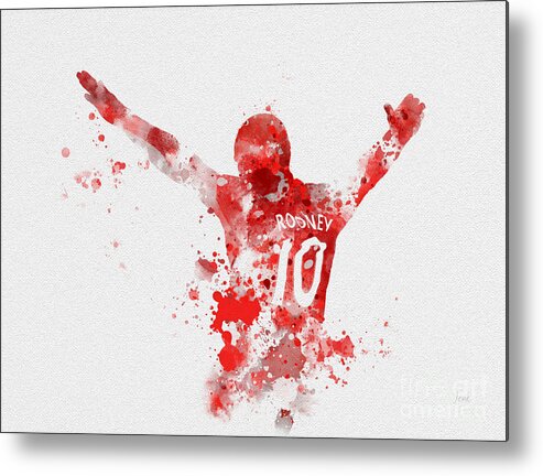 Wayne Rooney Metal Print featuring the mixed media Red Devil by My Inspiration