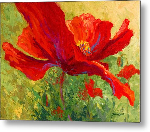 Poppies Metal Print featuring the painting Red Poppy I by Marion Rose