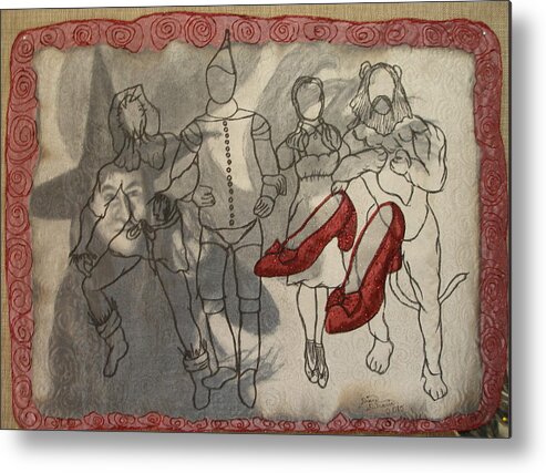Mixed-media Metal Print featuring the mixed media Red Shoes by Diane DiMaria