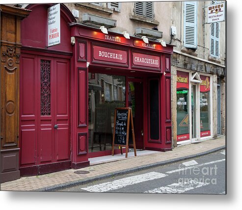 Boucherie & Charcuterie Metal Print featuring the photograph Red Storefront by Timothy Johnson
