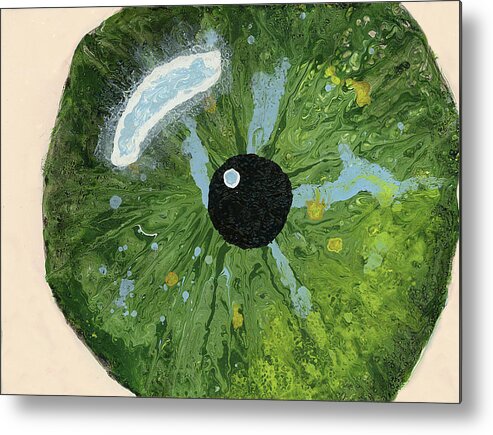Abstract Metal Print featuring the painting Reflected in the Eye of a Child Never Born by Matthew Mezo
