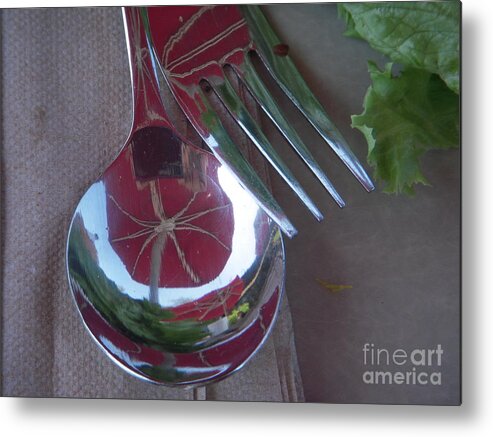Reflection Metal Print featuring the photograph Reflecting on lunch by Deborah Finley