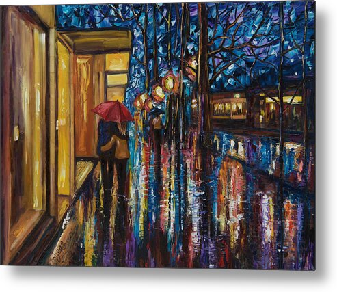  Oil Paints Metal Print featuring the painting Remember That September by Lena Owens - OLena Art Vibrant Palette Knife and Graphic Design