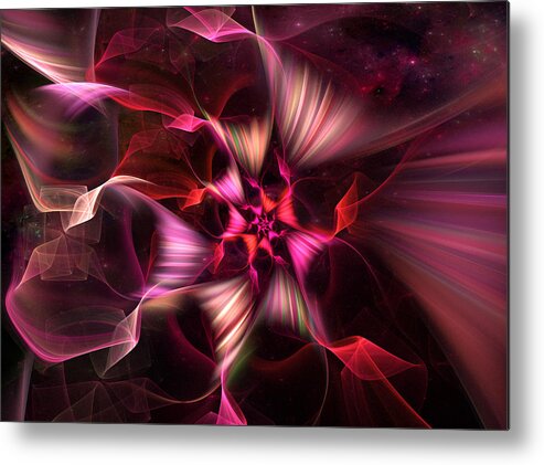 Abstract Metal Print featuring the digital art Ribbon Candy Rose by Michele A Loftus