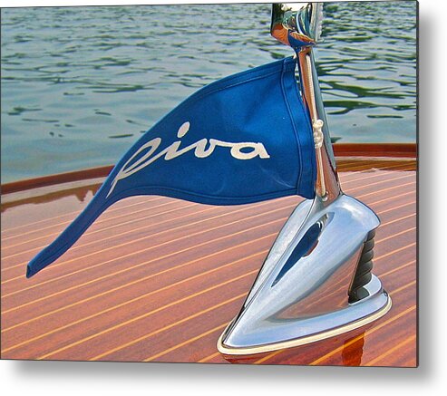 Riva Metal Print featuring the photograph Riva Bow Flag by Steven Lapkin