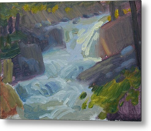 Berkshire Hills Paintings Metal Print featuring the painting Roaring Brook study by Len Stomski
