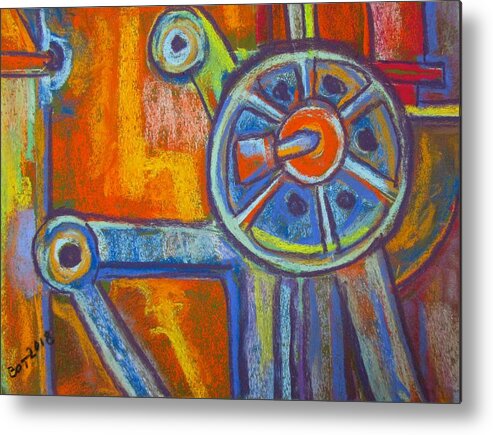 Abstract Metal Print featuring the pastel Rusty Parts by Barbara O'Toole