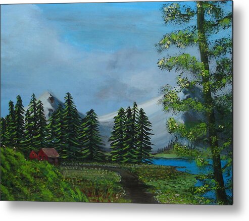 Scenery Metal Print featuring the painting Saskatchewan by Lessandra Grimley