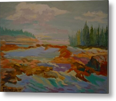 Maine Landscape Metal Print featuring the painting Schoodic Inlet 2 by Francine Frank