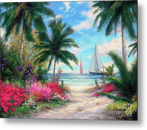 Tropical Metal Print featuring the painting Sea Breeze Trail by Chuck Pinson