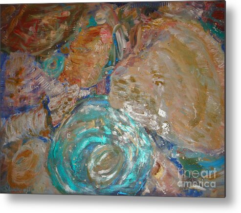 Seascape Metal Print featuring the painting Sea Shells by Fereshteh Stoecklein