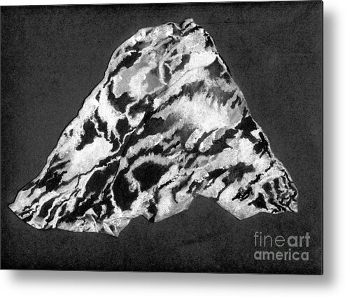 Ink Metal Print featuring the drawing Secret Mountain by Mary Zimmerman